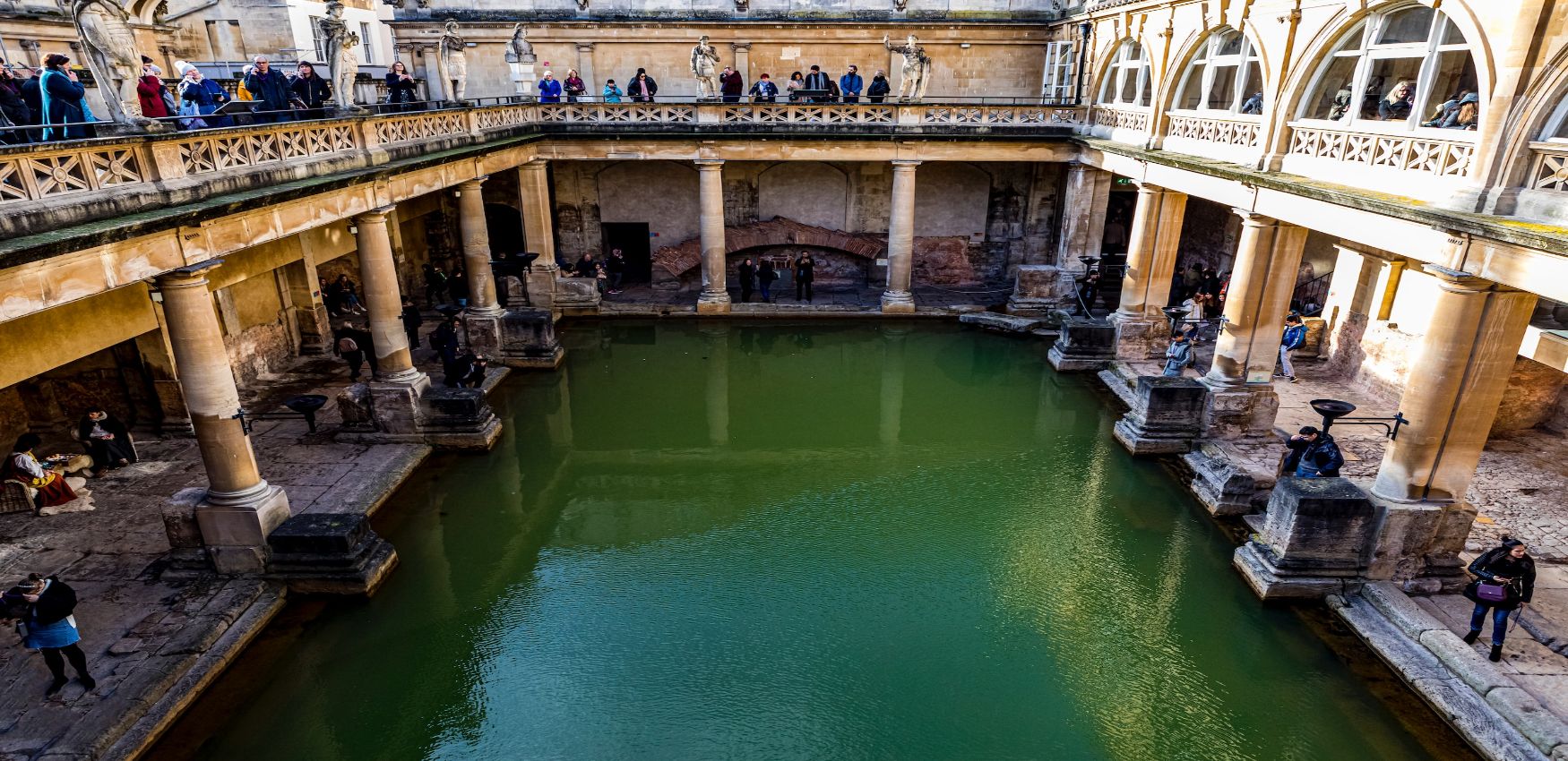 Historic landmark Roman Baths in Bath, England, UK