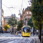 Lively street of Manchester, United Kingdom