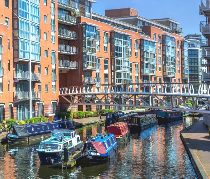 Buildings and canals in Birmingham
