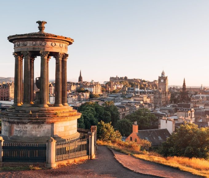 Calton Hill, Edinburgh sunset view
