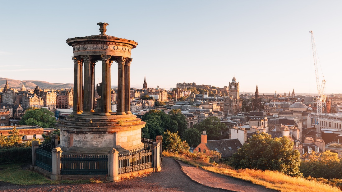 Calton Hill, Edinburgh sunset view