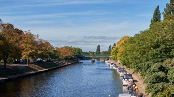 Scenic canal in York, UK