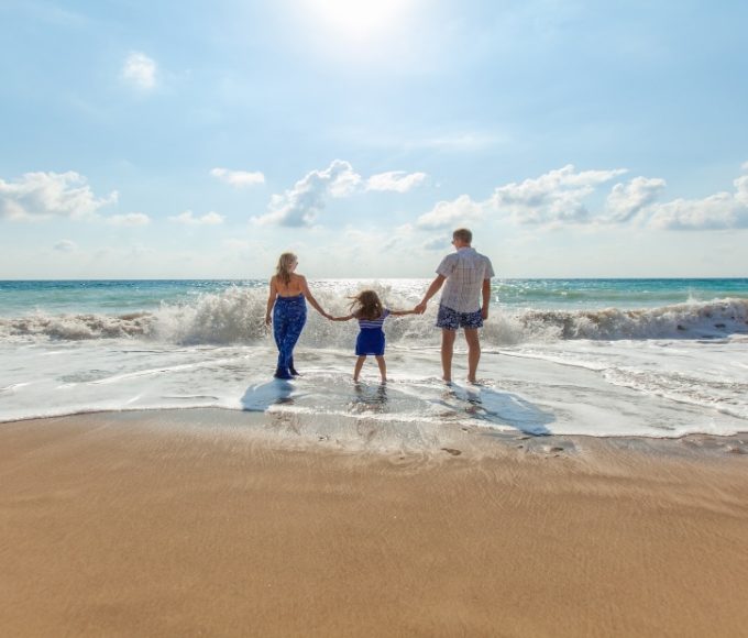 Family on a beach vacation