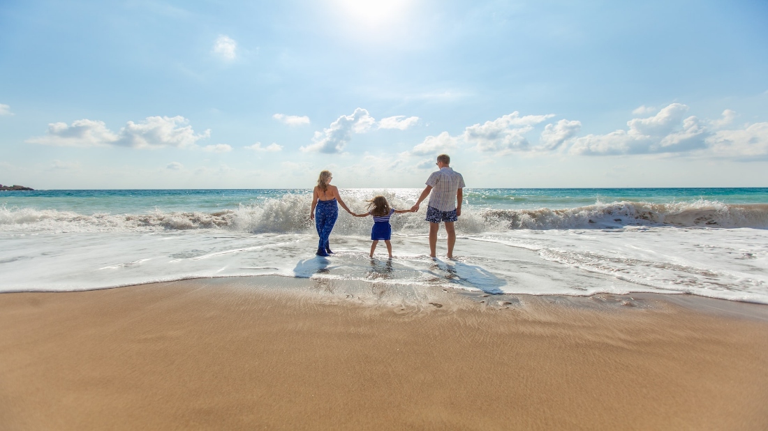 Family on a beach vacation