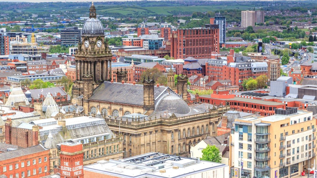 Leeds, Yorkshire aerial view