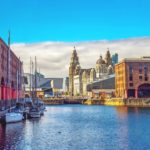 Liverpool, UK river and skyline