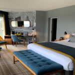 Cozy hotel room with a huge bed