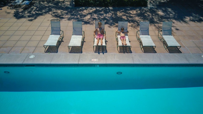 Loungers by the pool
