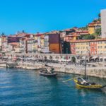 Porto, Portugal marina and skyline