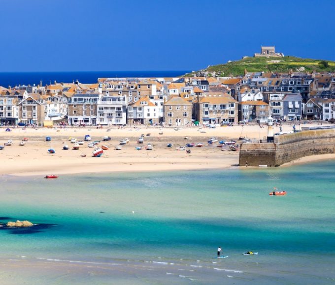 Beach view in St. Ives, Cornwall, UK