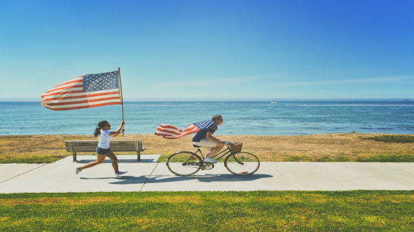 Father and Daughters in a US vacation