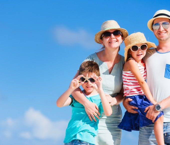 Family on a holiday vacation