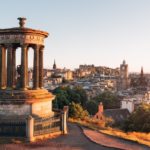 Sunset view at Calton Hill, Edinburgh, UK
