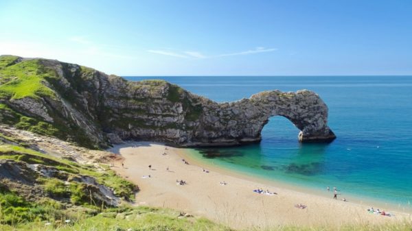Jurassic Coast and Durdle Door rock formations in Dorset