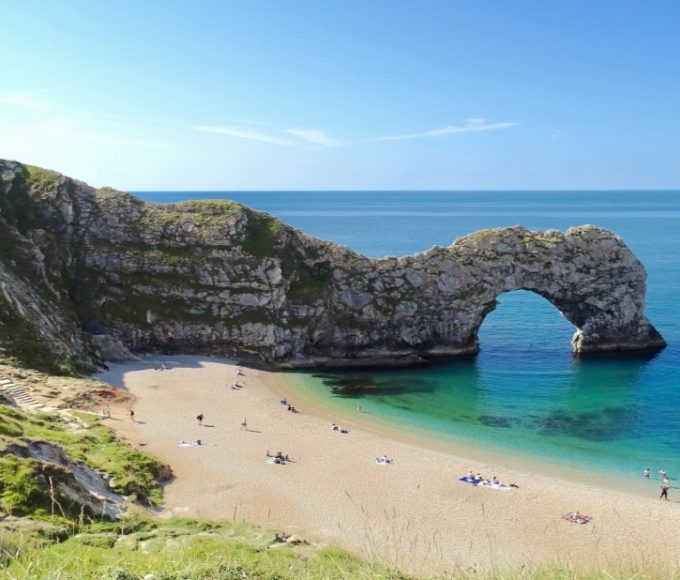 Jurassic Coast and Durdle Door rock formations in Dorset