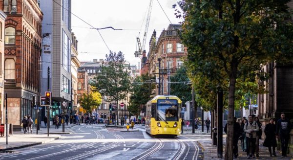 Tram in Princess Street, Manchester