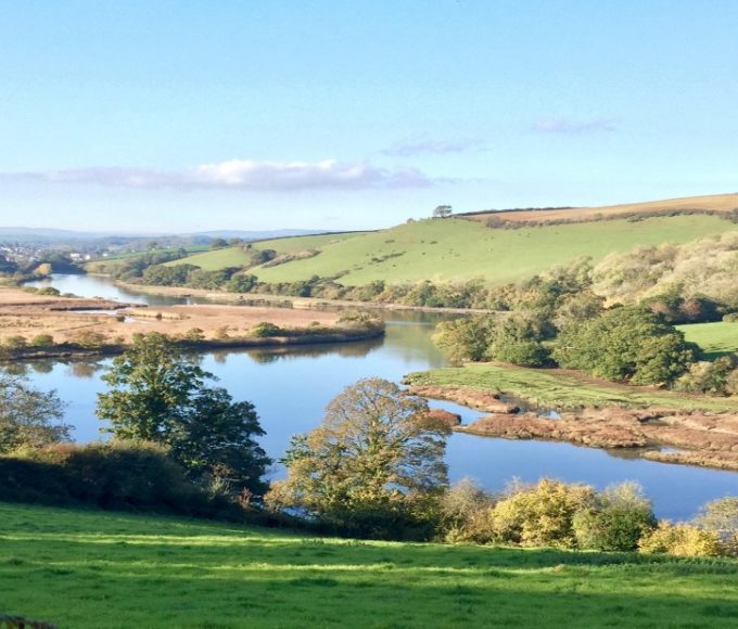 Scenic view of River Dart in Devon